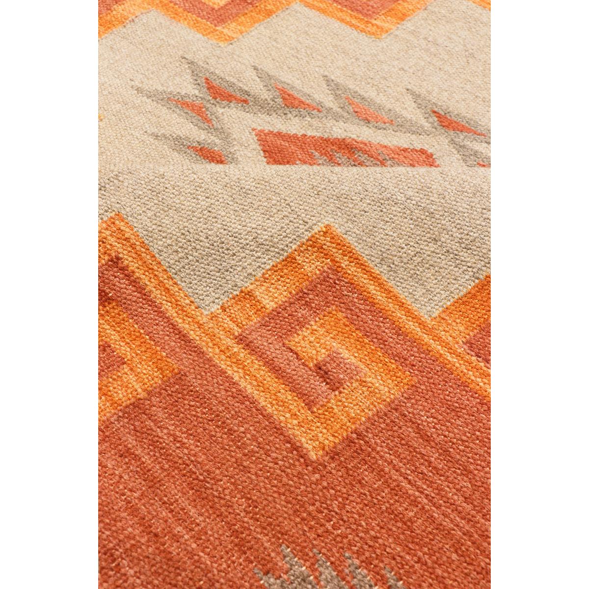 Tuscany Reversible Wool Mocha/Orange Area Rug