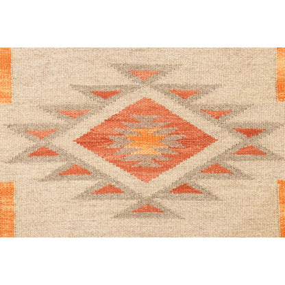 Tuscany Reversible Wool Mocha/Orange Area Rug