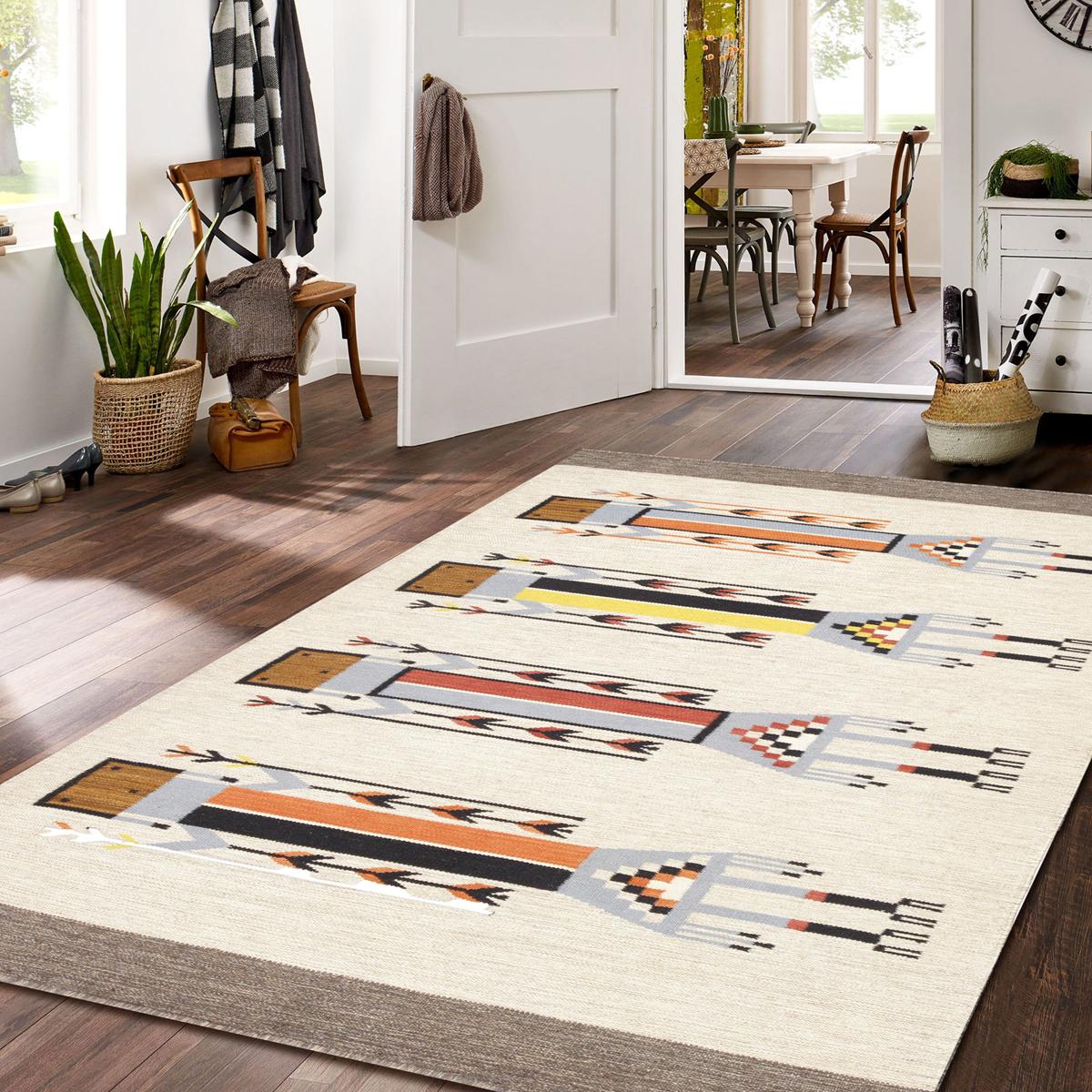 Tuscany Reversible Wool Ivory/Multi Area Rug