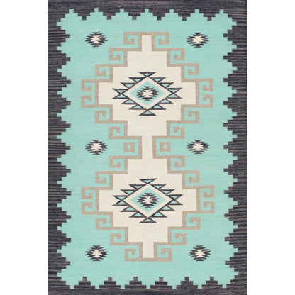 Tuscany Reversible Wool Aqua/Blue Area Rug