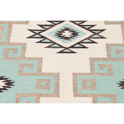 Tuscany Reversible Wool Aqua/Blue Area Rug