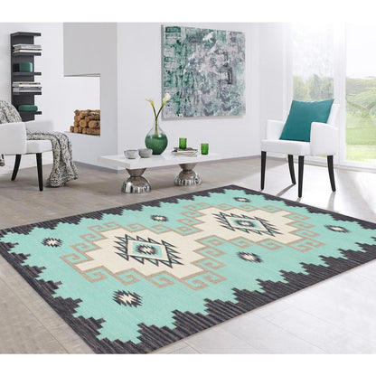 Tuscany Reversible Wool Aqua/Blue Area Rug