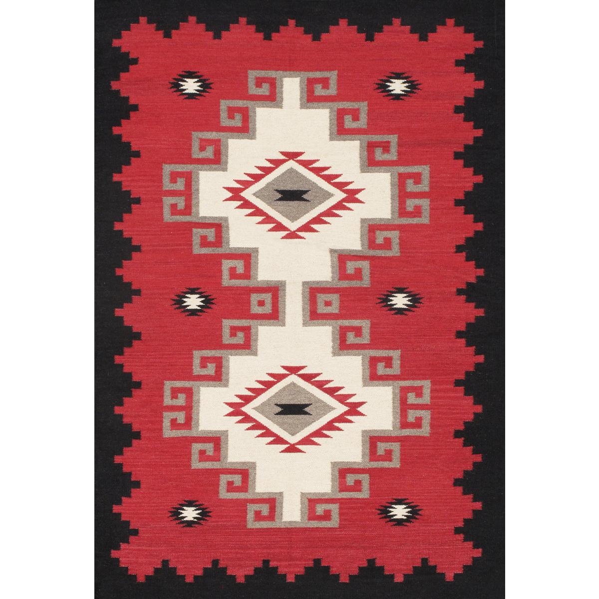 Tuscany Reversible Wool Red/Black Area Rug