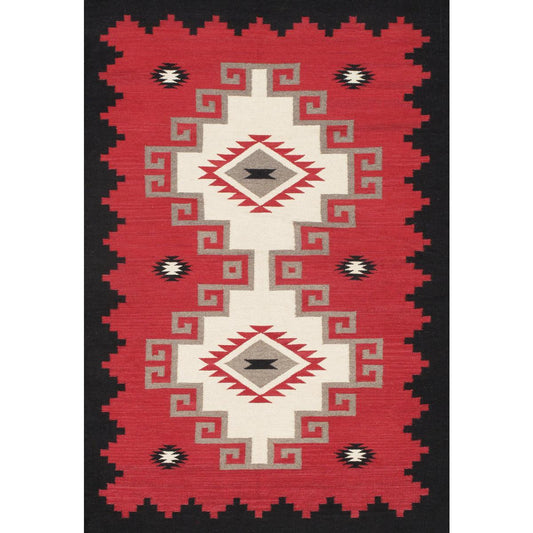 Tuscany Reversible Wool Red/Black Area Rug