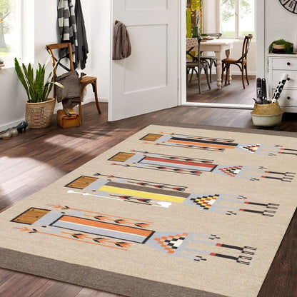 Tuscany Reversible Wool Mocha/Multi Area Rug