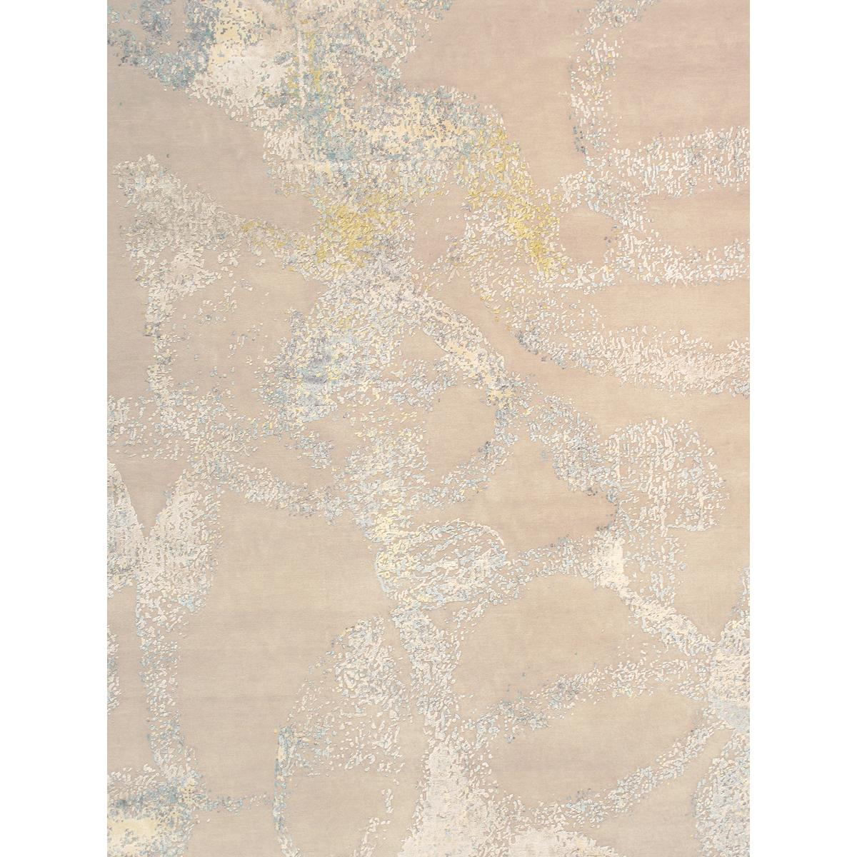 Modern Hand-Knotted Silk & Wool Area Rug