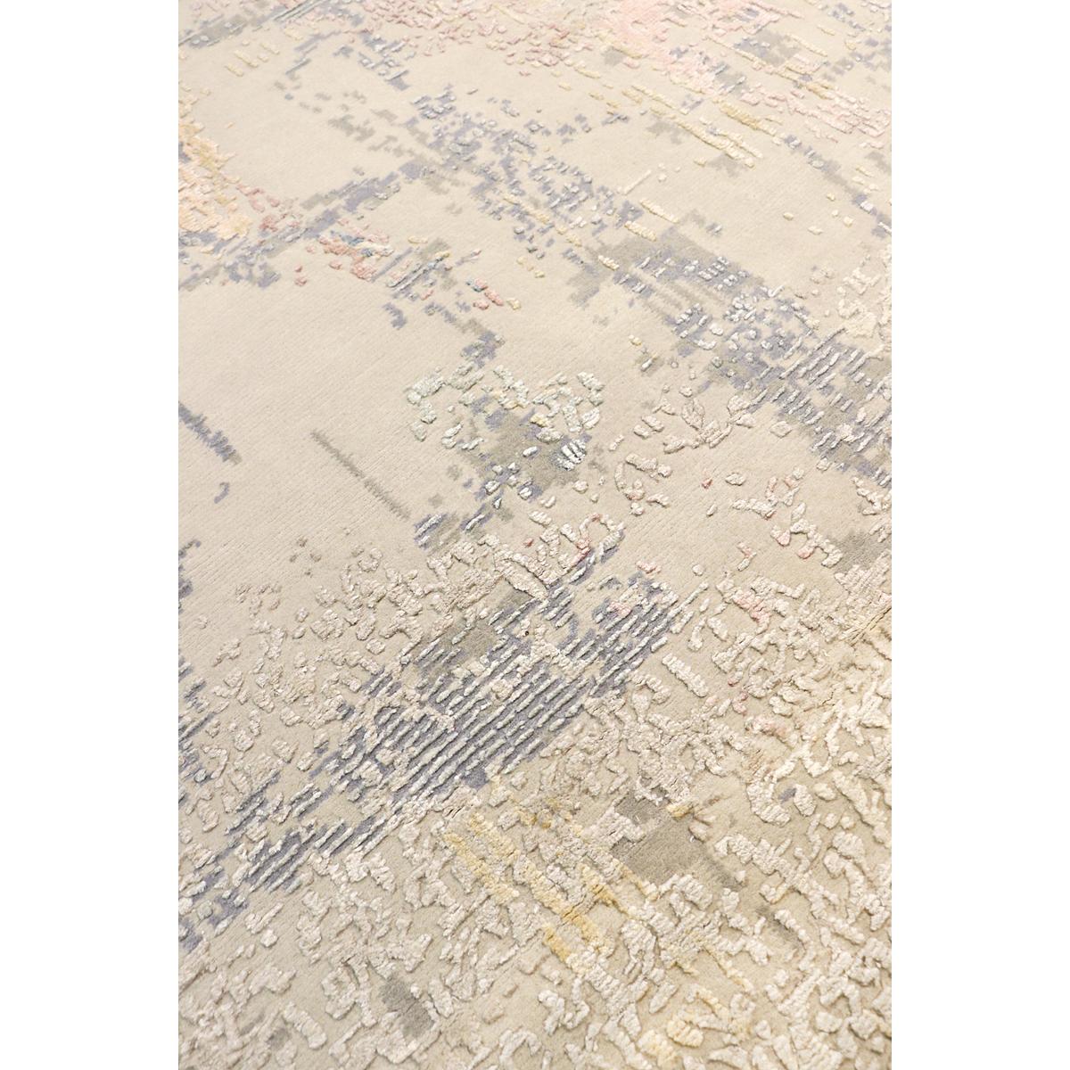 Modern Hand-Knotted Silk & Wool Area Rug