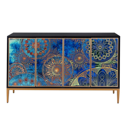 Eclipta 4-Door Modern Sideboard Cabinet, Multicolor