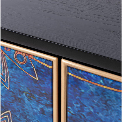 Eclipta 4-Door Modern Sideboard Cabinet, Multicolor