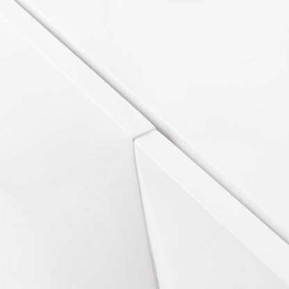 Polara Modern 63" White Sideboard Buffet Cabinet, White/Gold