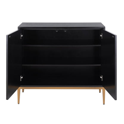 Solani 39" 2-Door Accent Cabinet, Black/Multicolor