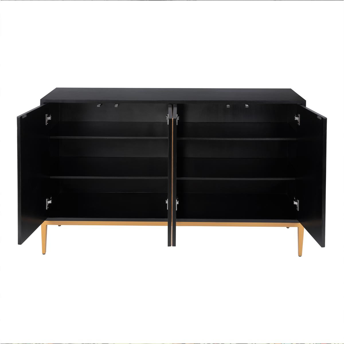 Solani 59" 4-Door Sideboard Buffet Cabinet, Black/Multicolor