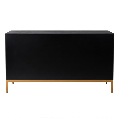 Solani 59" 4-Door Sideboard Buffet Cabinet, Black/Multicolor