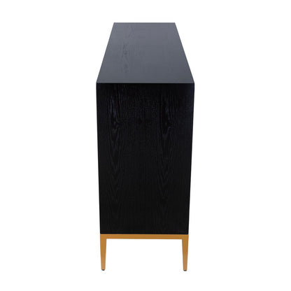 Solani 59" 4-Door Sideboard Buffet Cabinet, Black/Multicolor