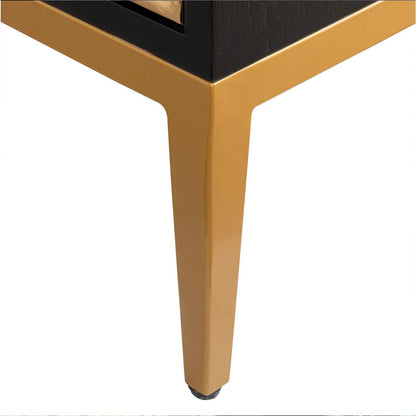 Solani 59" 4-Door Sideboard Buffet Cabinet, Black/Multicolor