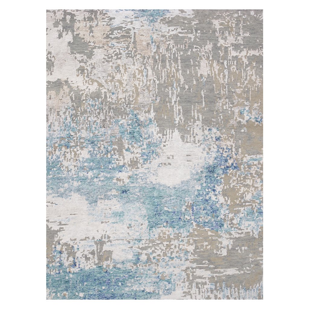 Modern Cream/Aqua Area Rug