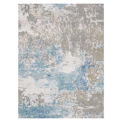 Modern Cream/Aqua Area Rug
