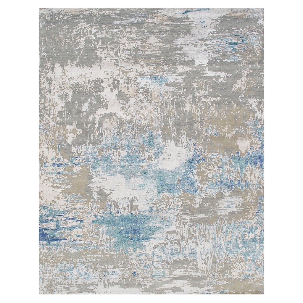 Modern Cream/Aqua Area Rug