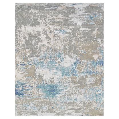 Modern Cream/Aqua Area Rug