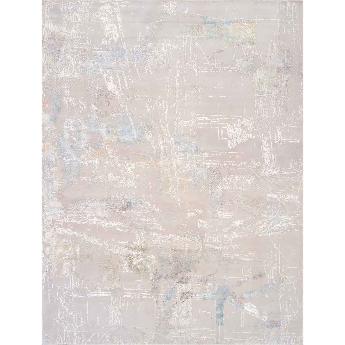 Modern Hand-Knotted Silk & Wool Area Rug