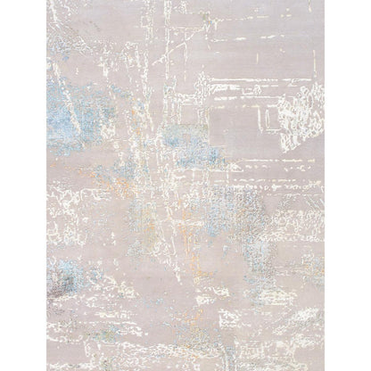 Modern Hand-Knotted Silk & Wool Area Rug
