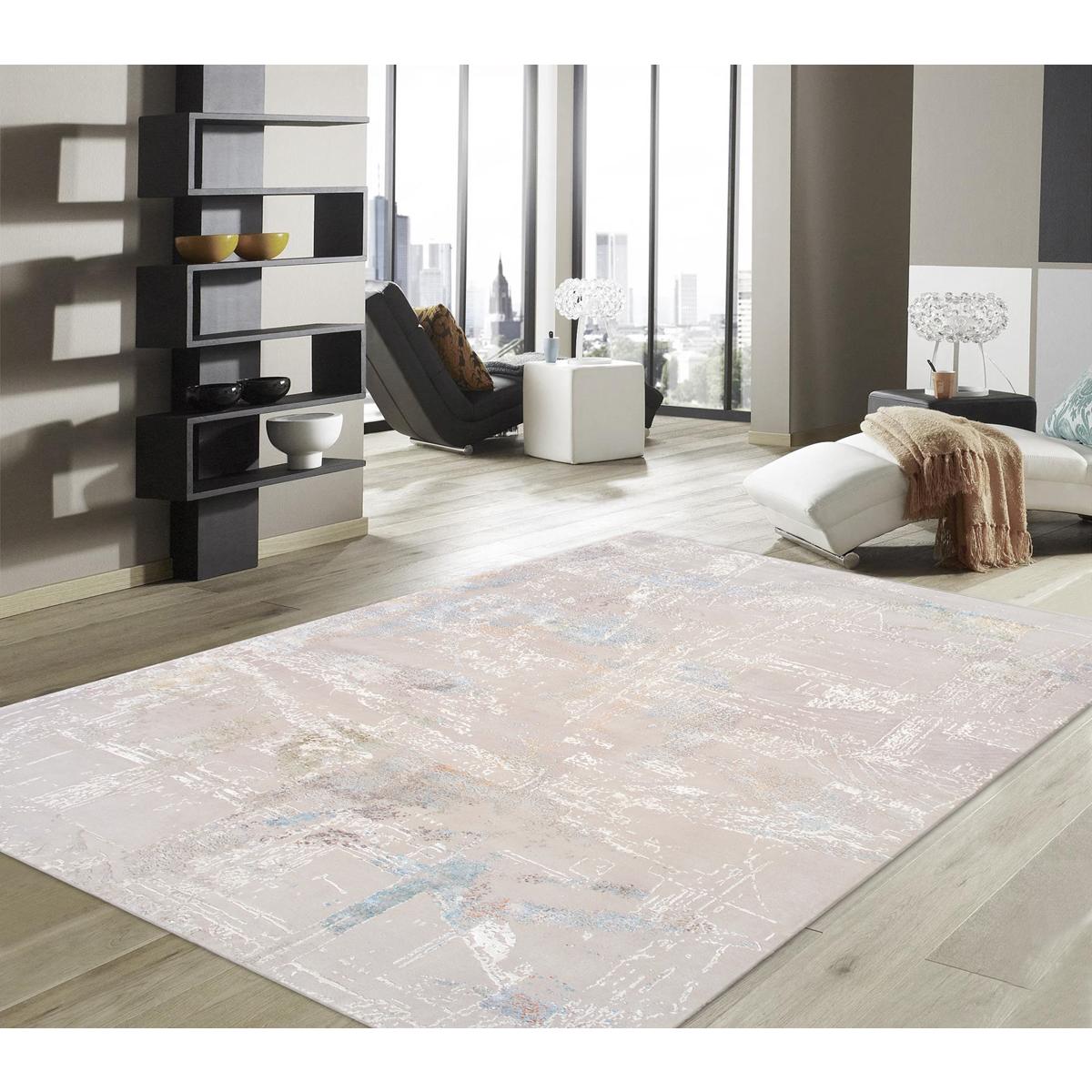 Modern Hand-Knotted Silk & Wool Area Rug