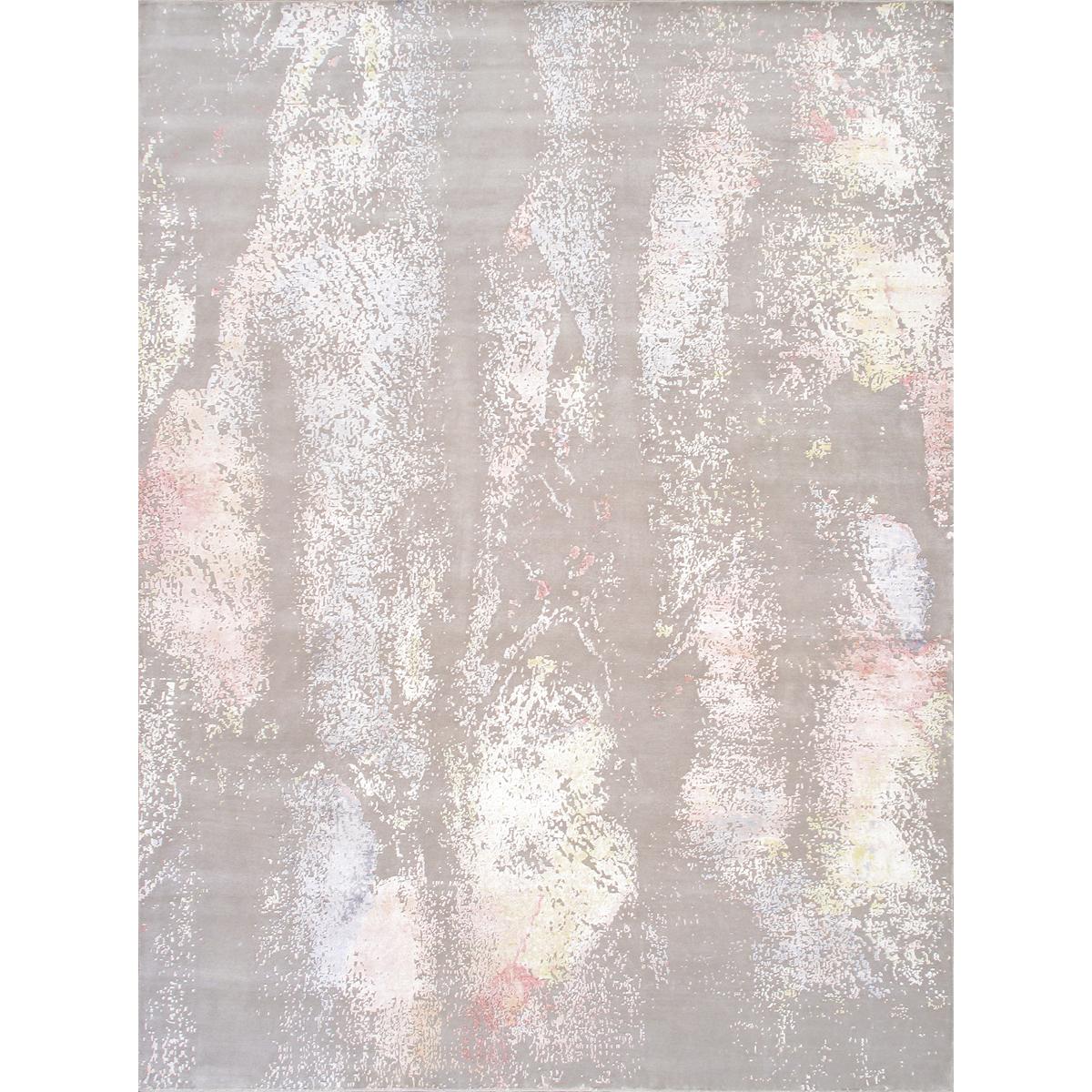 Modern Hand-Knotted Silk & Wool Area Rug