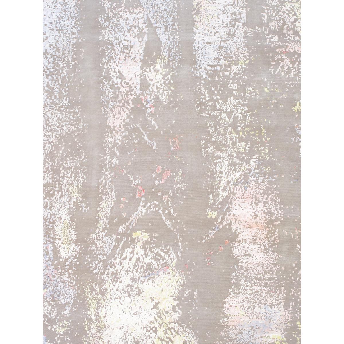 Modern Hand-Knotted Silk & Wool Area Rug