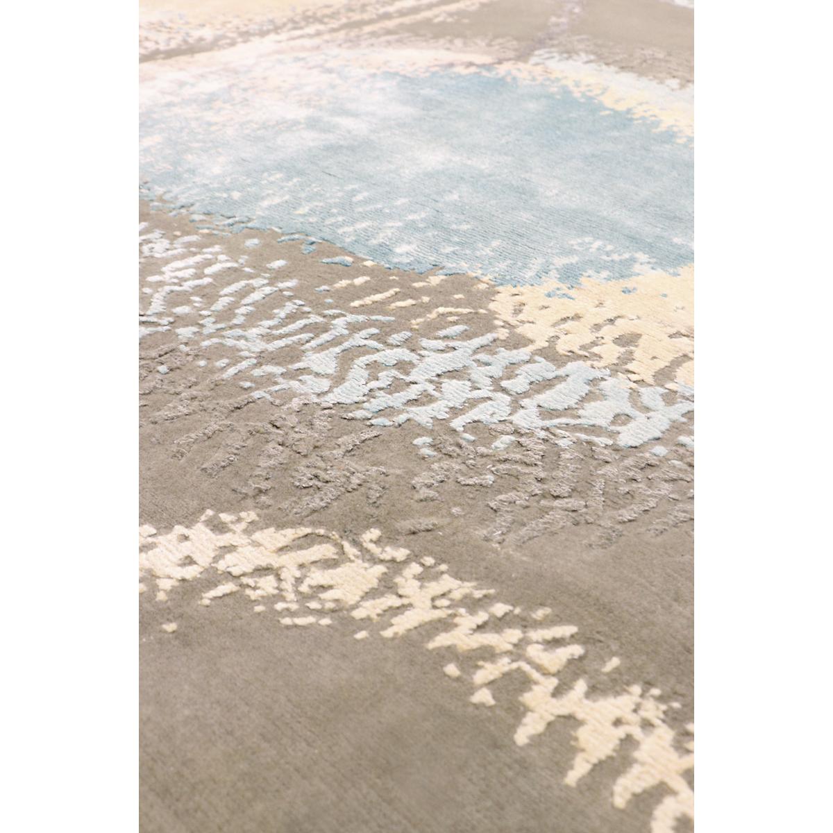 Modern Hand-Knotted Silk & Wool Area Rug