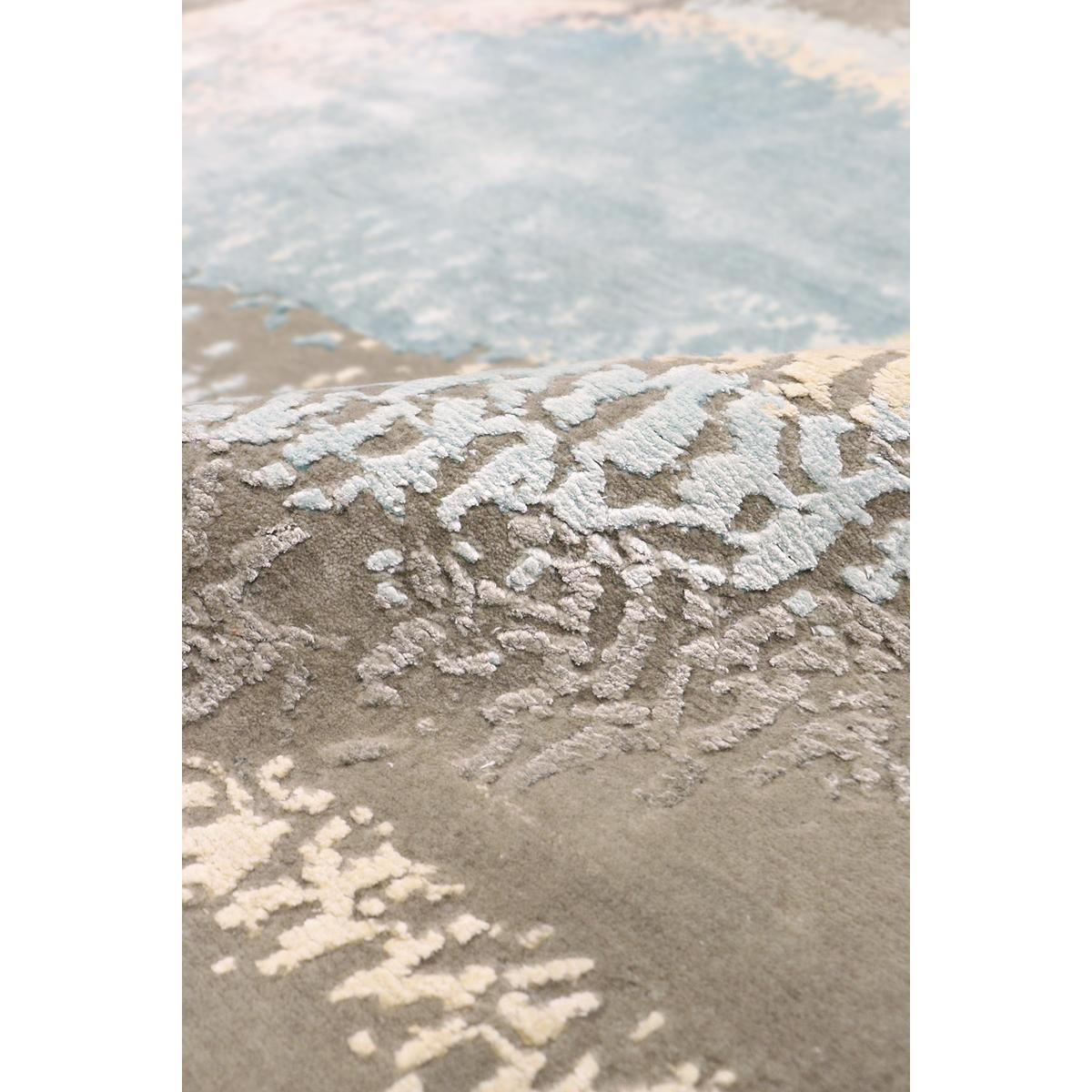 Modern Hand-Knotted Silk & Wool Area Rug