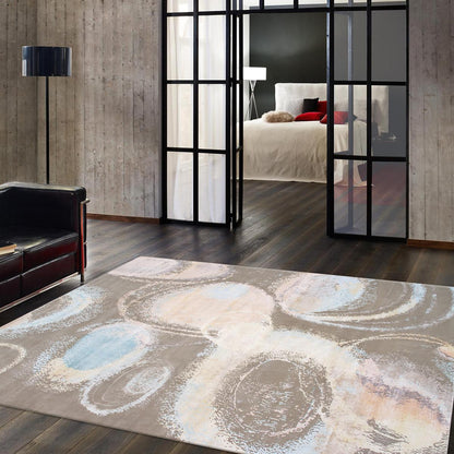 Modern Hand-Knotted Silk & Wool Area Rug