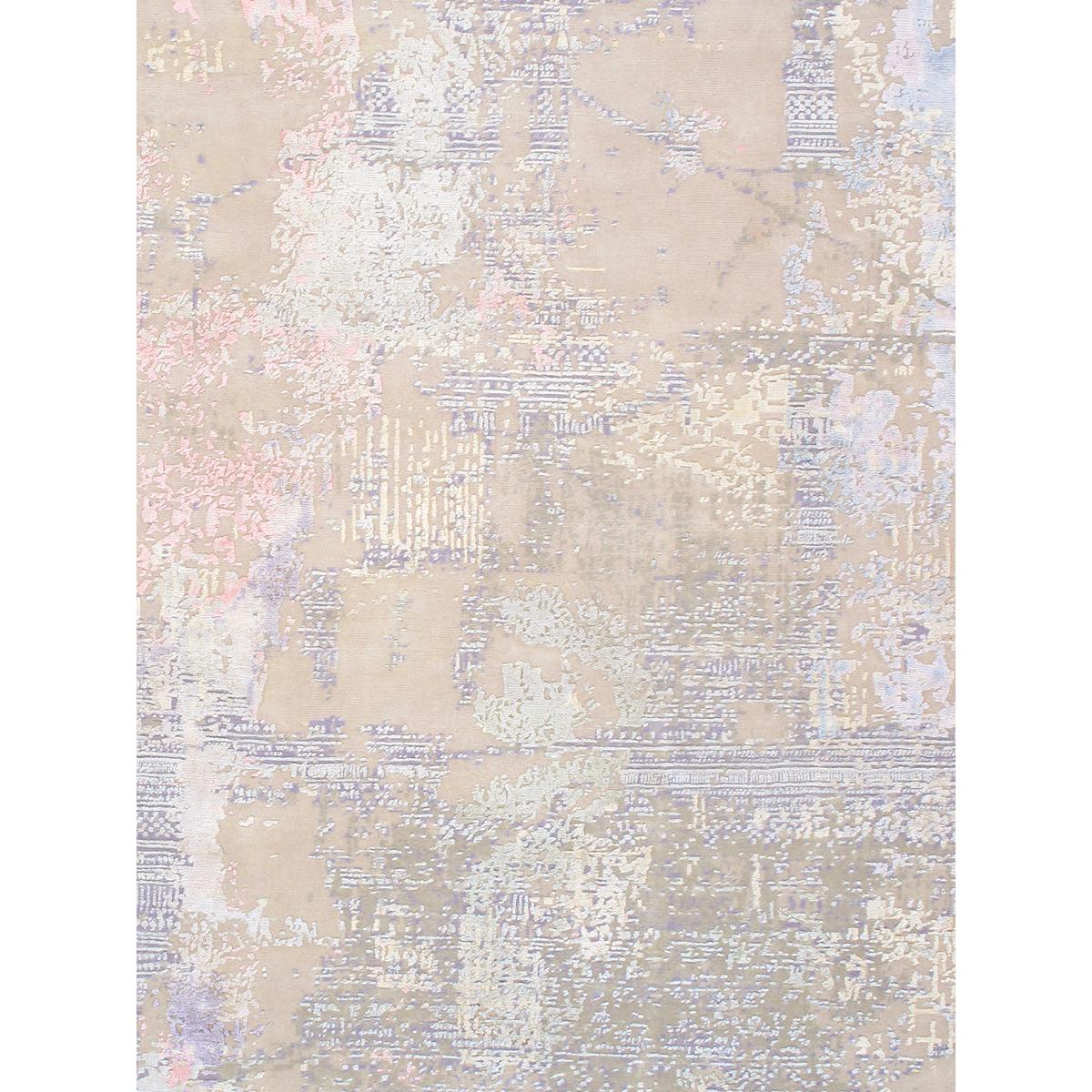 Modern Hand-Knotted Silk & Wool Area Rug