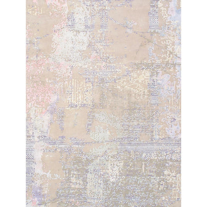 Modern Hand-Knotted Silk & Wool Area Rug
