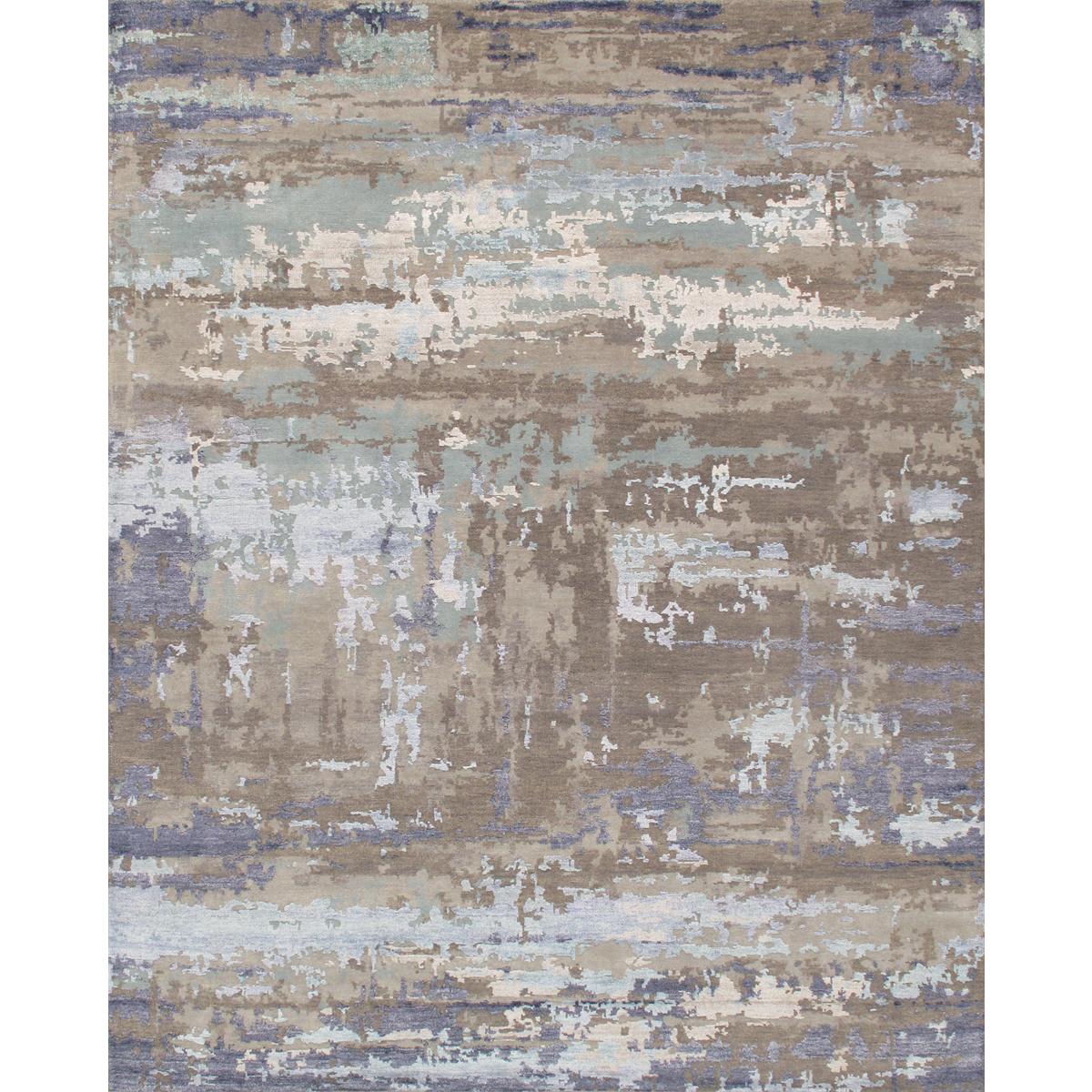 Transitional Hand-Knotted Bamboo Silk & Wool Area Rug
