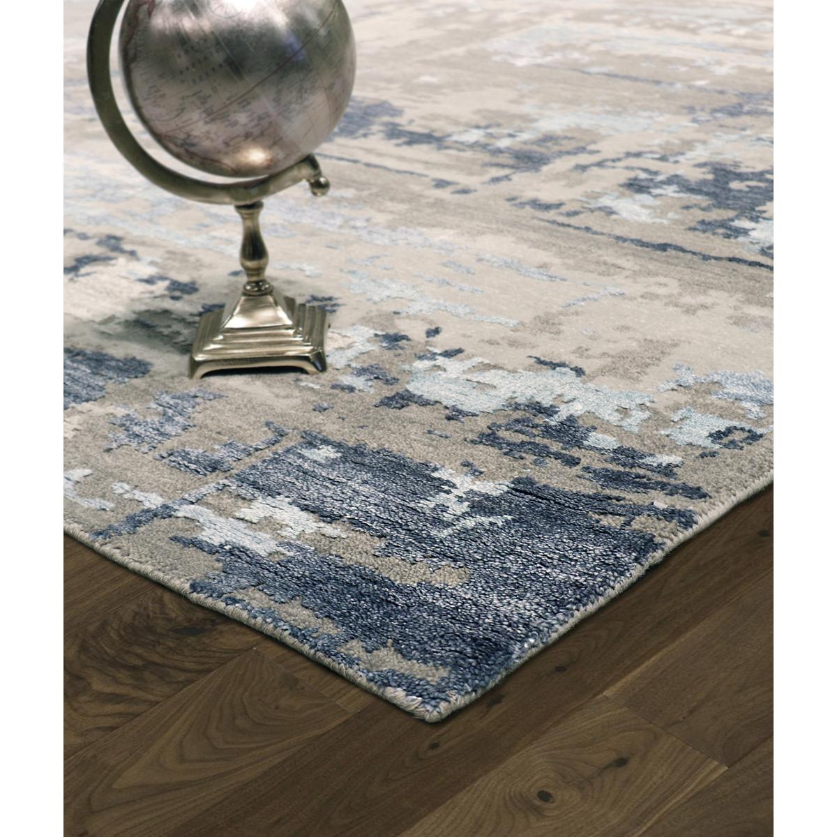 Transitional Hand-Knotted Bamboo Silk & Wool Area Rug