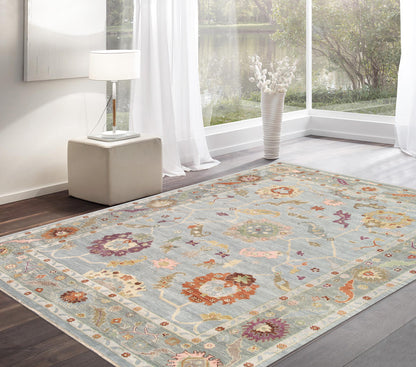 Oushak Hand-Knotted Wool Area Rug