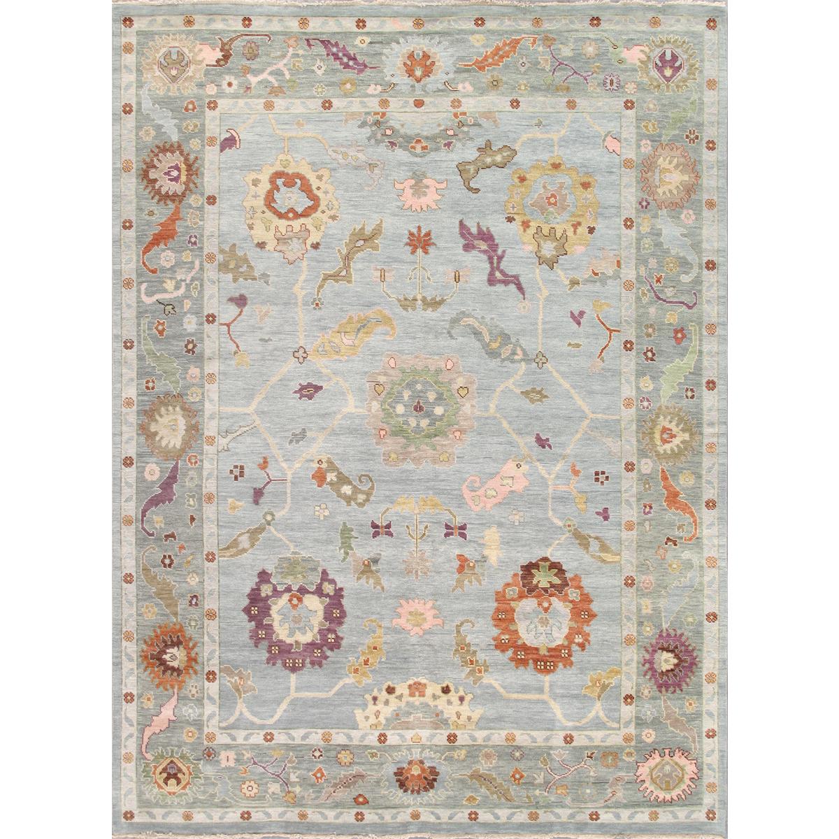 Oushak Hand-Knotted Wool Area Rug
