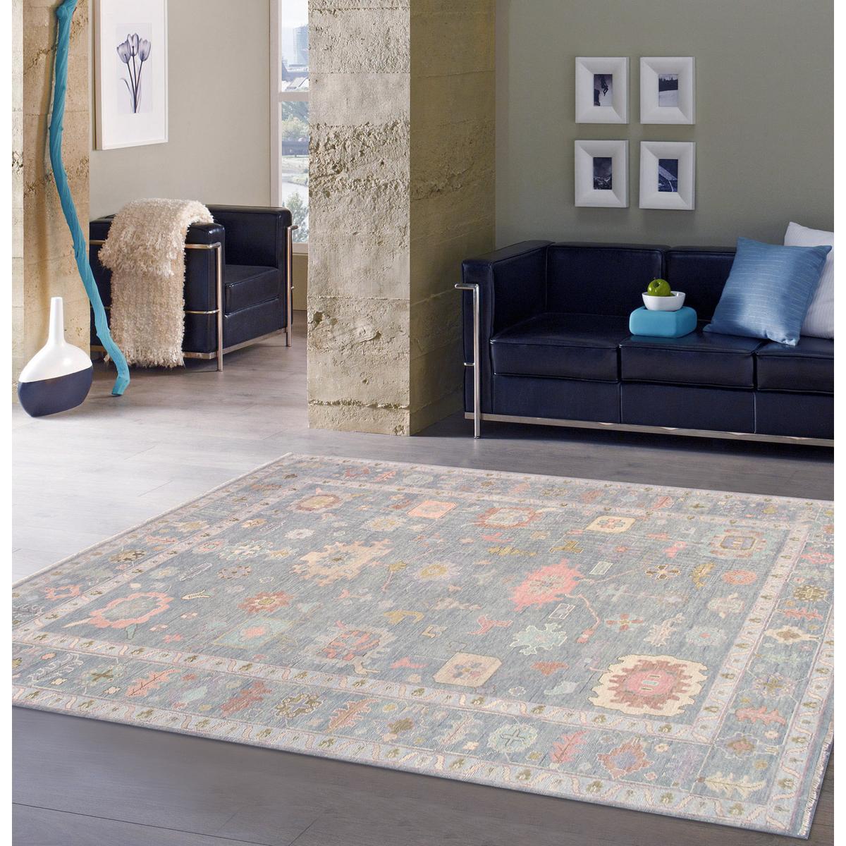 Oushak Hand-Knotted Wool Area Rug
