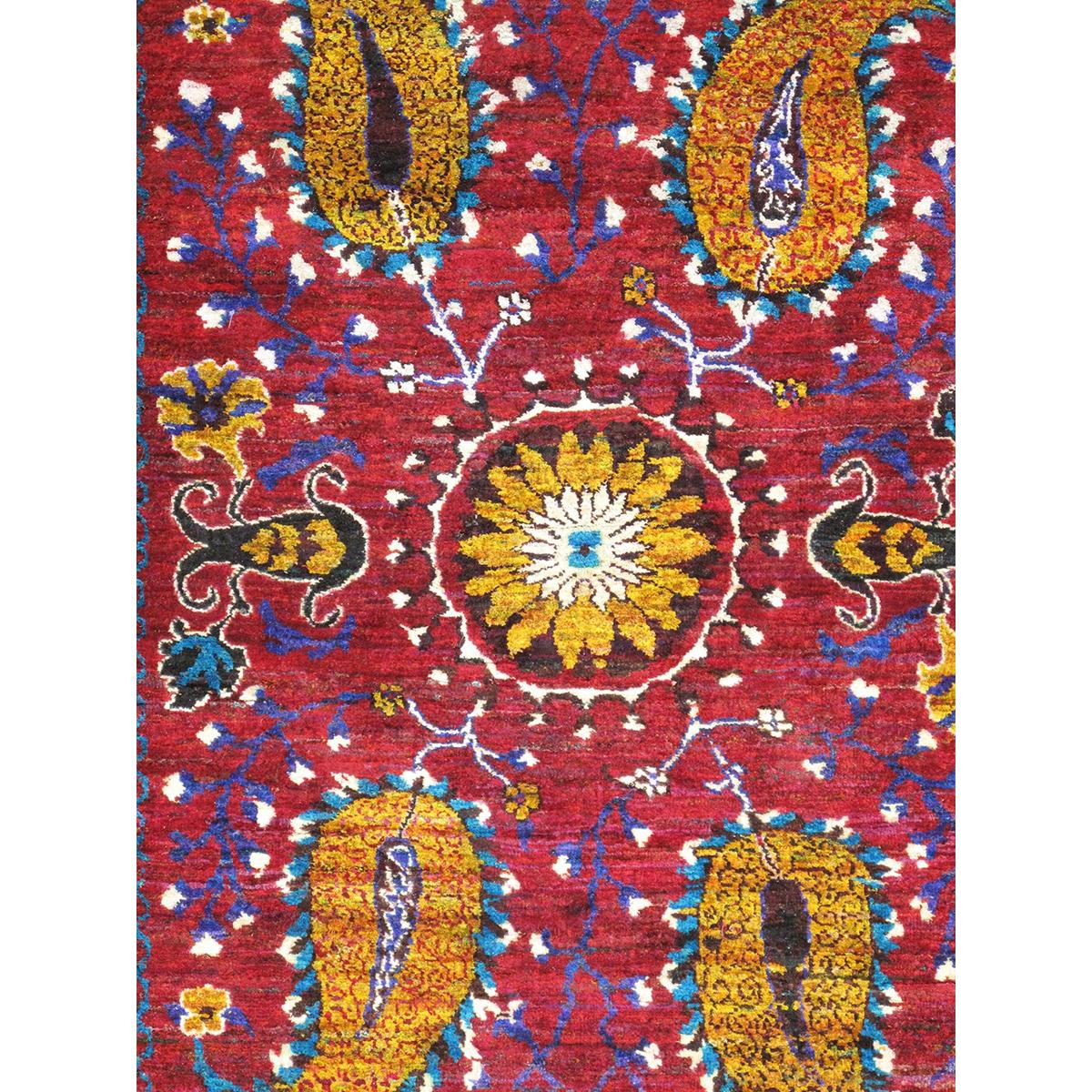 Azerbaijan Hand-Knotted Sari Silk Area Rug