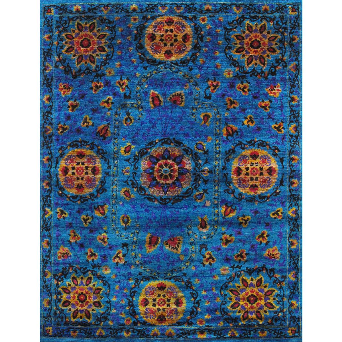 Azerbaijan Hand-Knotted Sari Silk Area Rug