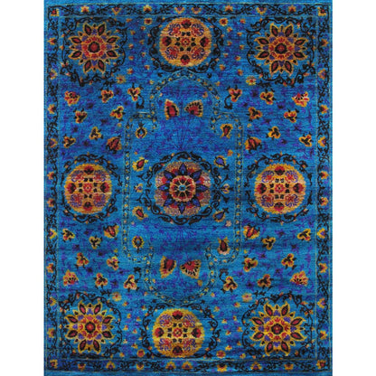 Azerbaijan Hand-Knotted Sari Silk Area Rug