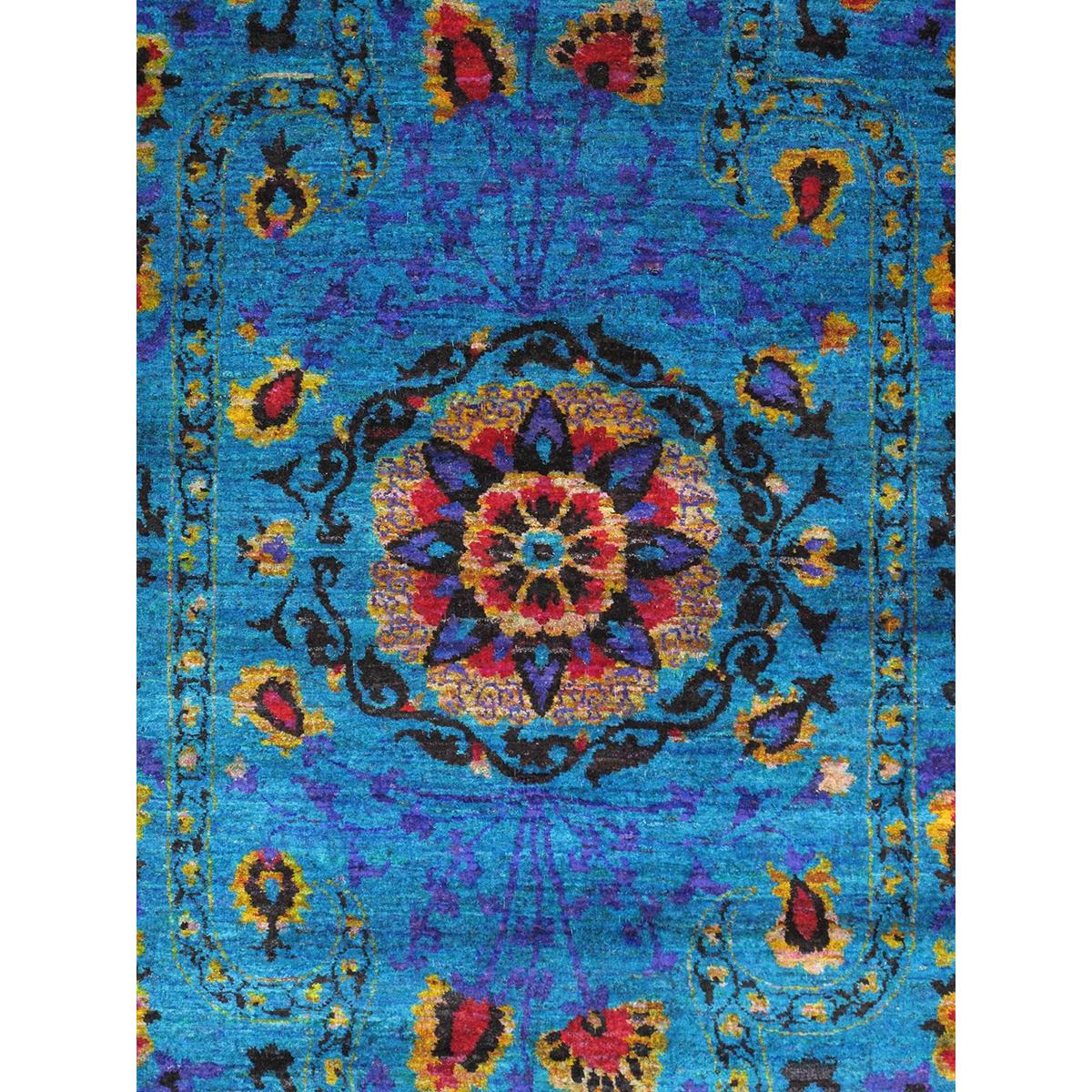 Azerbaijan Hand-Knotted Sari Silk Area Rug