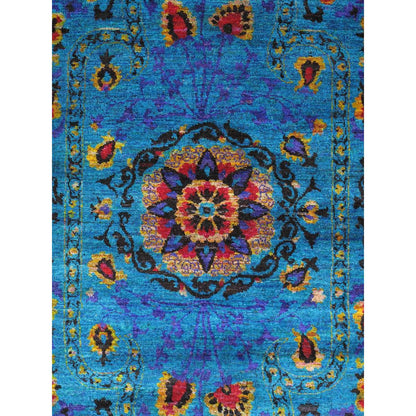 Azerbaijan Hand-Knotted Sari Silk Area Rug