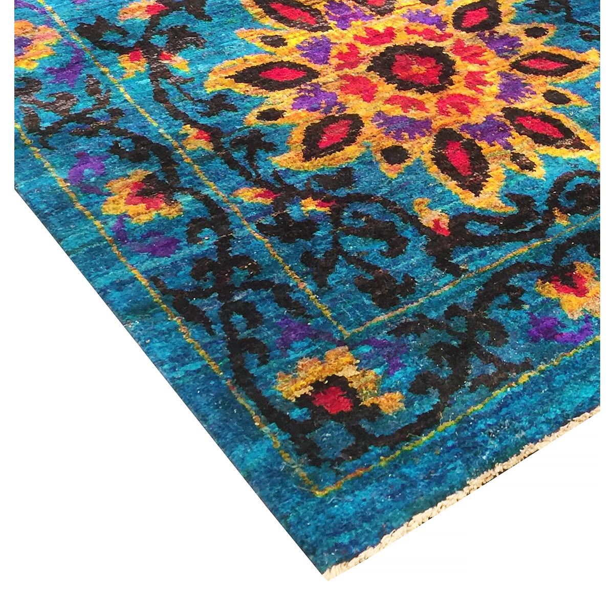 Azerbaijan Hand-Knotted Sari Silk Area Rug