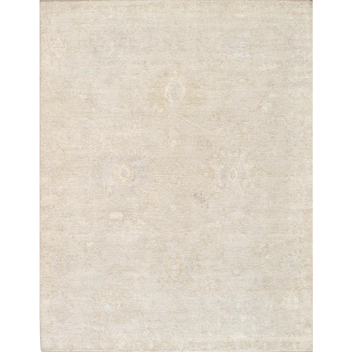 Oushak Hand-Knotted Beige/Cream Wool Area Rug