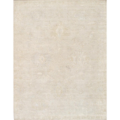 Oushak Hand-Knotted Beige/Cream Wool Area Rug
