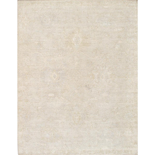 Oushak Hand-Knotted Beige/Cream Wool Area Rug