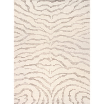 Edgy Hand-Tufted Ivory/Silver Transitional Area Rug