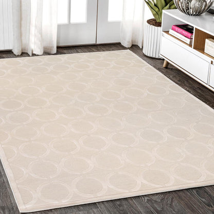 Edgy Hand-Tufted Ivory Transitional Area Rug