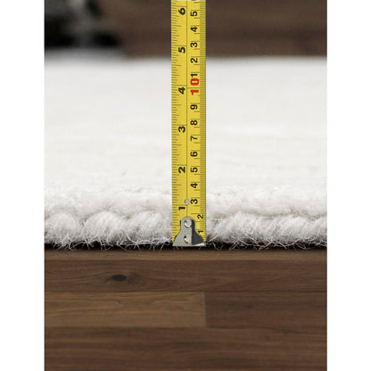 Pasargad Home Edgy Hand-Tufted Ivory Transitional Area Rug- 5' 0'' X 8' 0''